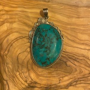 Turquoise & Sterling Pendant 925